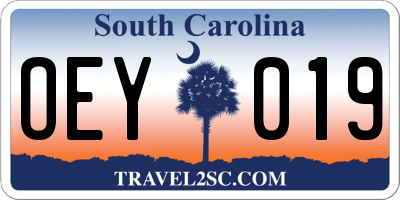 SC license plate OEY019
