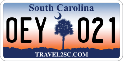 SC license plate OEY021