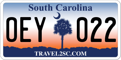 SC license plate OEY022