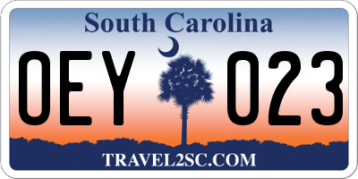 SC license plate OEY023