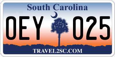 SC license plate OEY025
