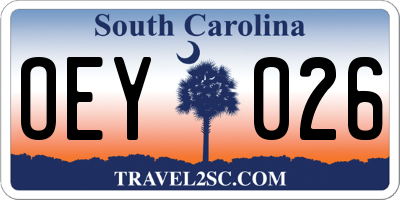 SC license plate OEY026