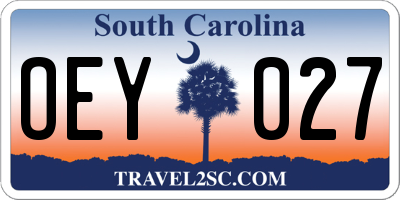 SC license plate OEY027