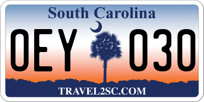 SC license plate OEY030