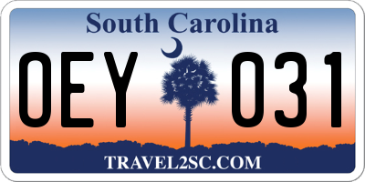 SC license plate OEY031