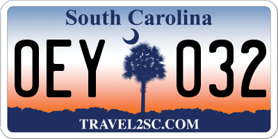 SC license plate OEY032