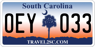 SC license plate OEY033