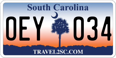 SC license plate OEY034