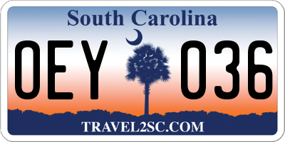 SC license plate OEY036
