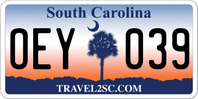 SC license plate OEY039