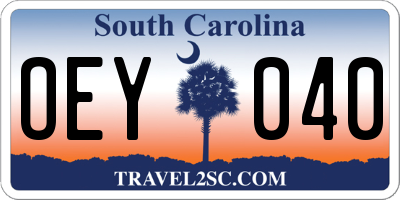 SC license plate OEY040