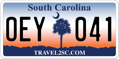 SC license plate OEY041