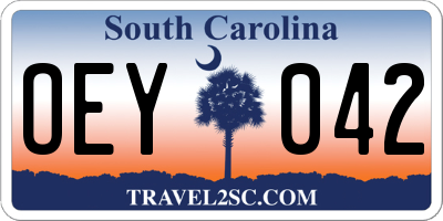 SC license plate OEY042