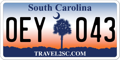 SC license plate OEY043