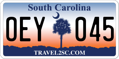 SC license plate OEY045