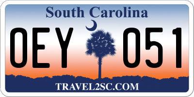 SC license plate OEY051