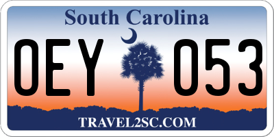 SC license plate OEY053