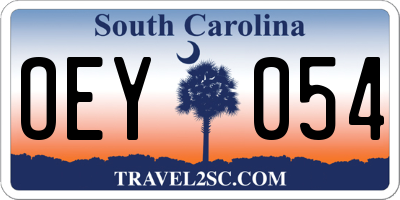 SC license plate OEY054