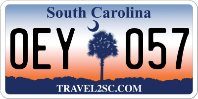 SC license plate OEY057
