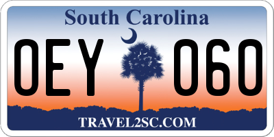SC license plate OEY060