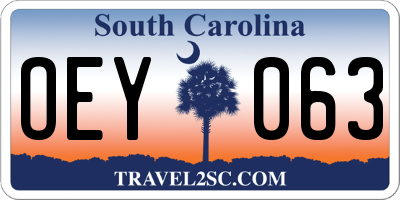 SC license plate OEY063