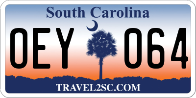 SC license plate OEY064