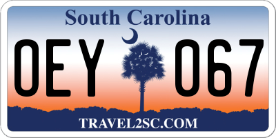 SC license plate OEY067