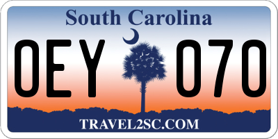 SC license plate OEY070