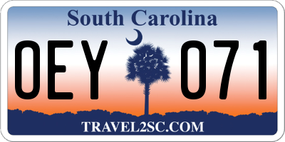 SC license plate OEY071