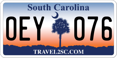 SC license plate OEY076
