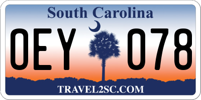 SC license plate OEY078
