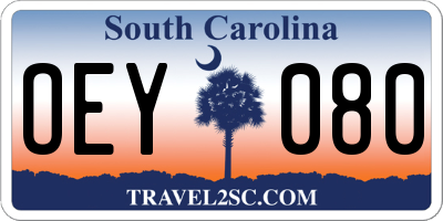 SC license plate OEY080
