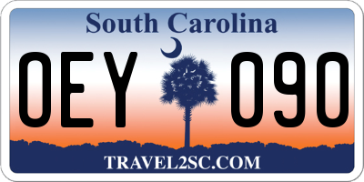 SC license plate OEY090