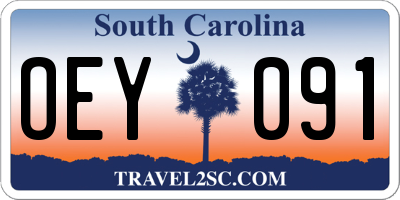 SC license plate OEY091