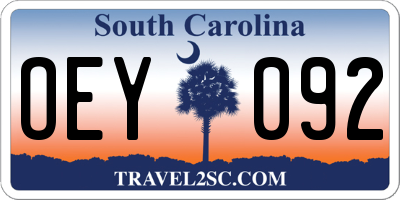 SC license plate OEY092