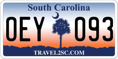 SC license plate OEY093