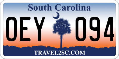 SC license plate OEY094