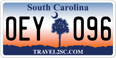SC license plate OEY096