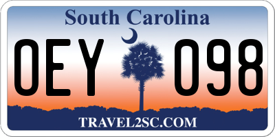 SC license plate OEY098