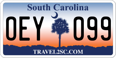SC license plate OEY099