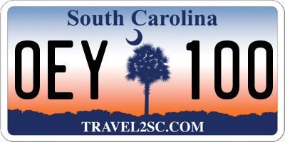SC license plate OEY100