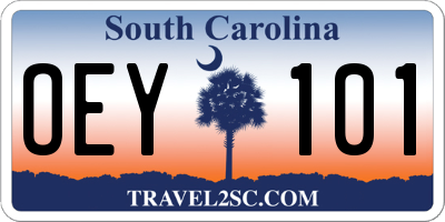 SC license plate OEY101