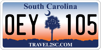 SC license plate OEY105