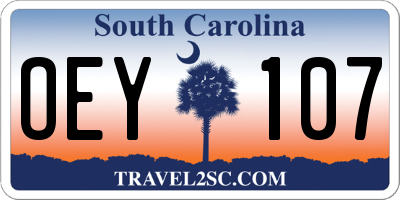 SC license plate OEY107