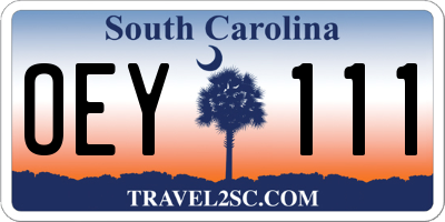 SC license plate OEY111