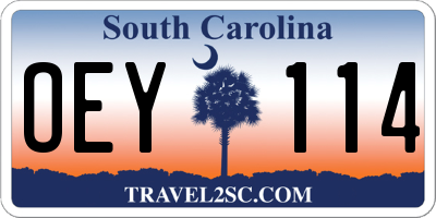 SC license plate OEY114