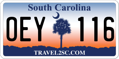 SC license plate OEY116