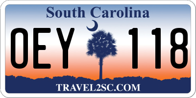 SC license plate OEY118