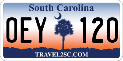 SC license plate OEY120