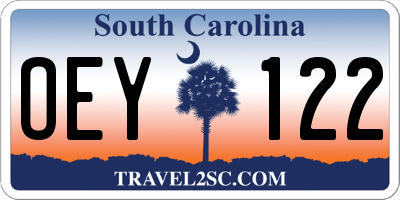 SC license plate OEY122